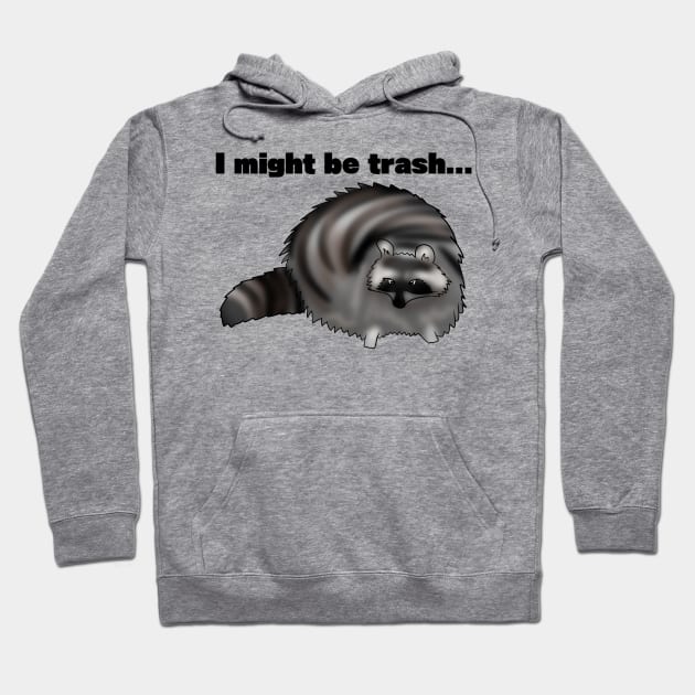 "I might be trash" Raccoon Meme Hoodie by TheQueerPotato